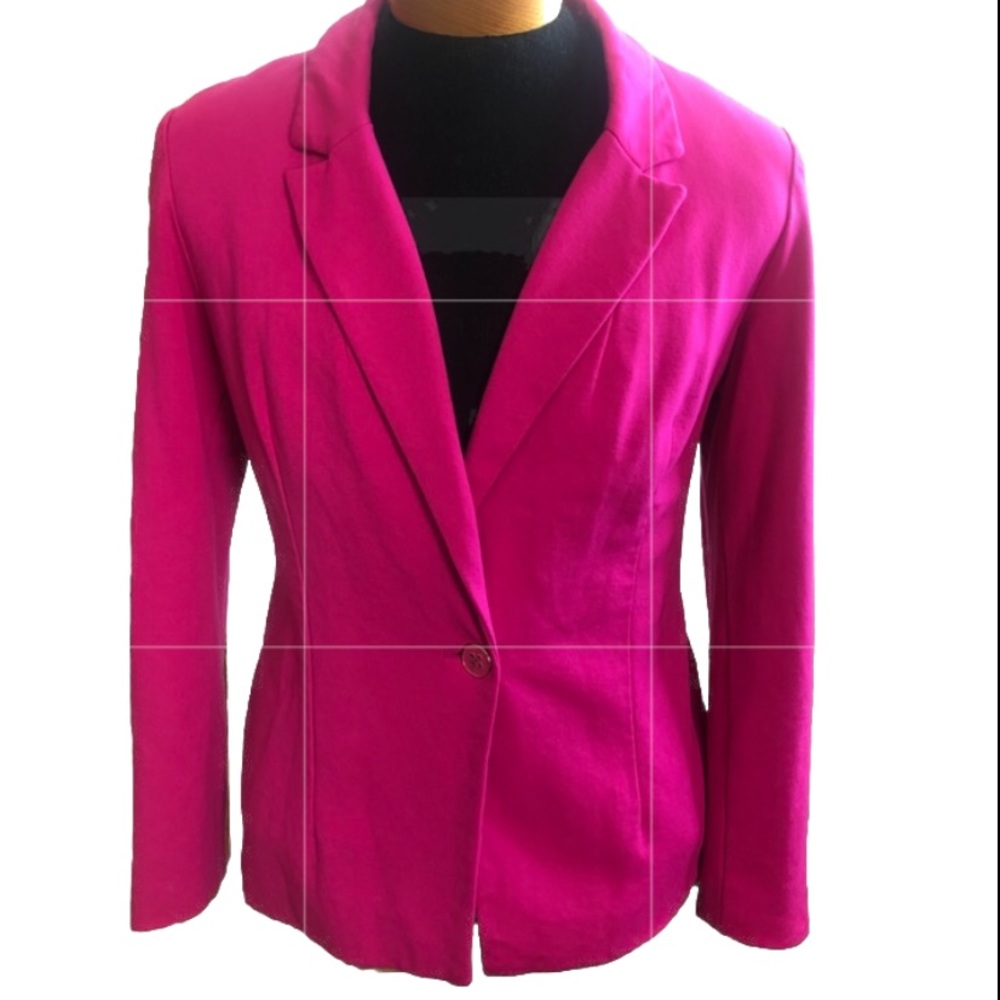 Nanette Lepore Hot Pink Single-Button Blazer